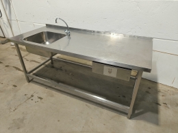 Rvs spoeltafel - 200x85 cm 